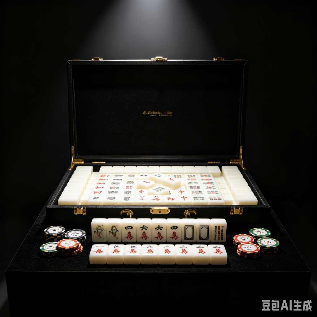 vintage text mahjong set